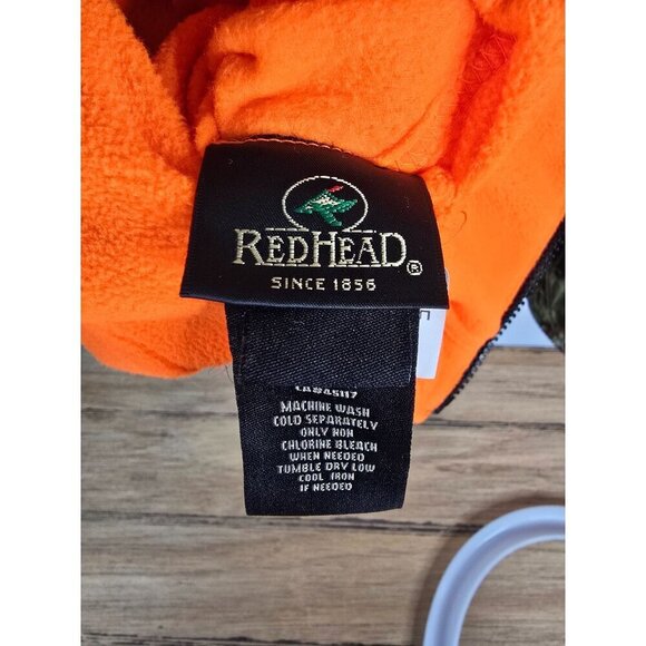Red Head Camo/Orange Reversible Zip Up Fleece Vest Men's Size Large - Picture 6 of 9